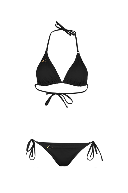 Black adjustable and eco-friendly bikini bottom Aurora