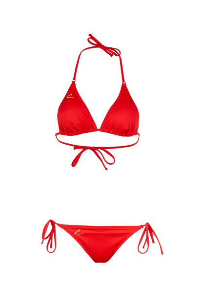 Red adjustable and eco-friendly bikini bottom Aurora