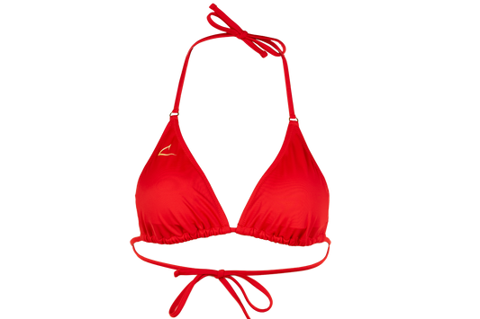 Red eco-friendly triangl bikini top Aurora