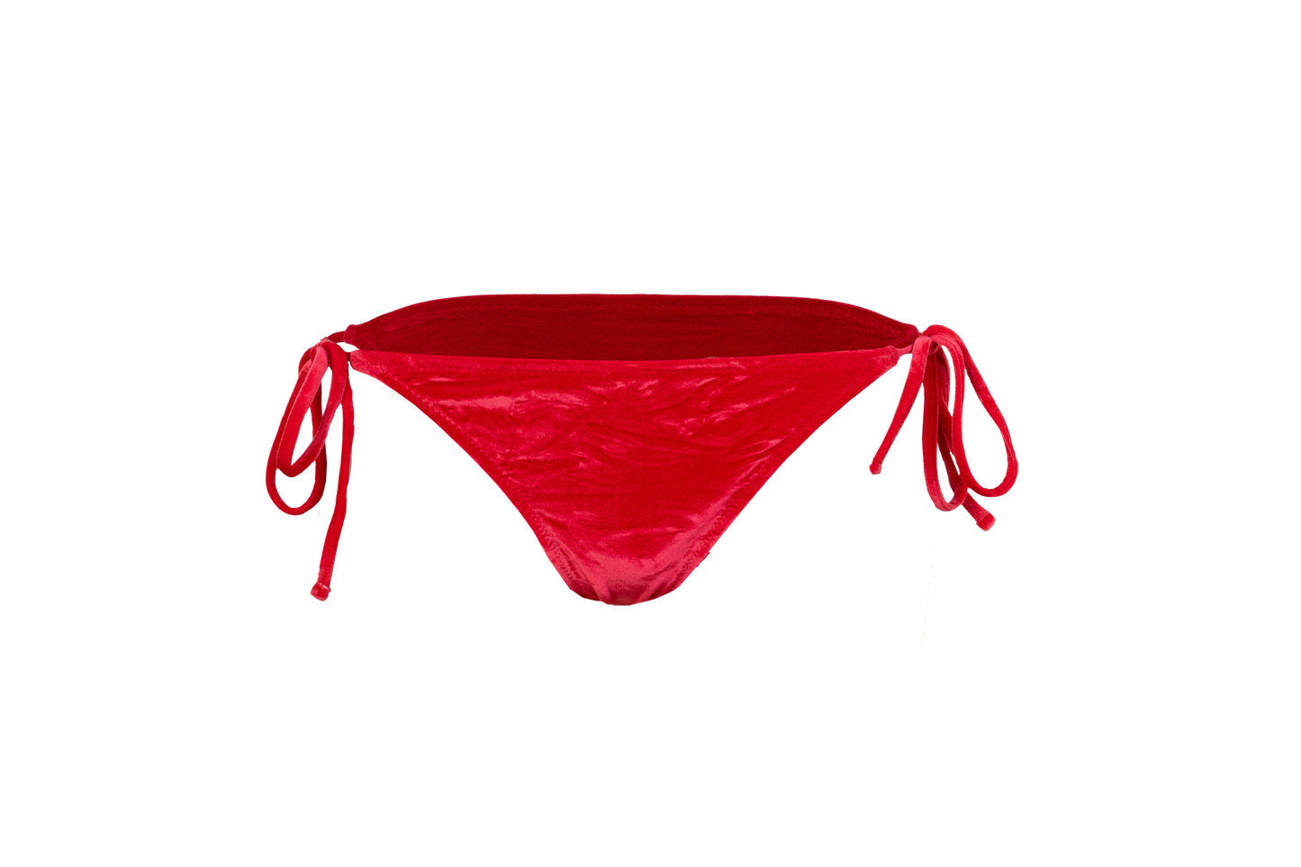 Bas de bikini réglable en velours rouge Aurora