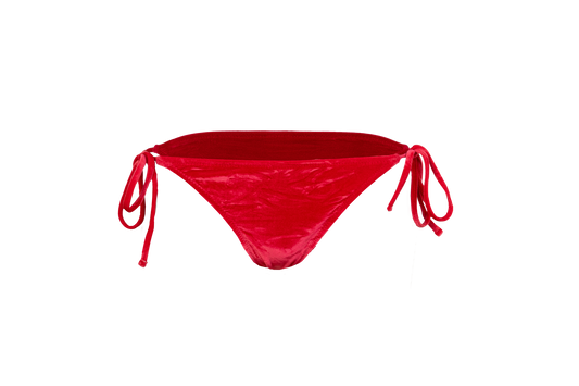 Bas de bikini réglable en velours rouge Aurora