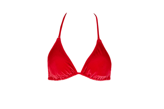 Haut de bikini triangle velours rouge Aurora