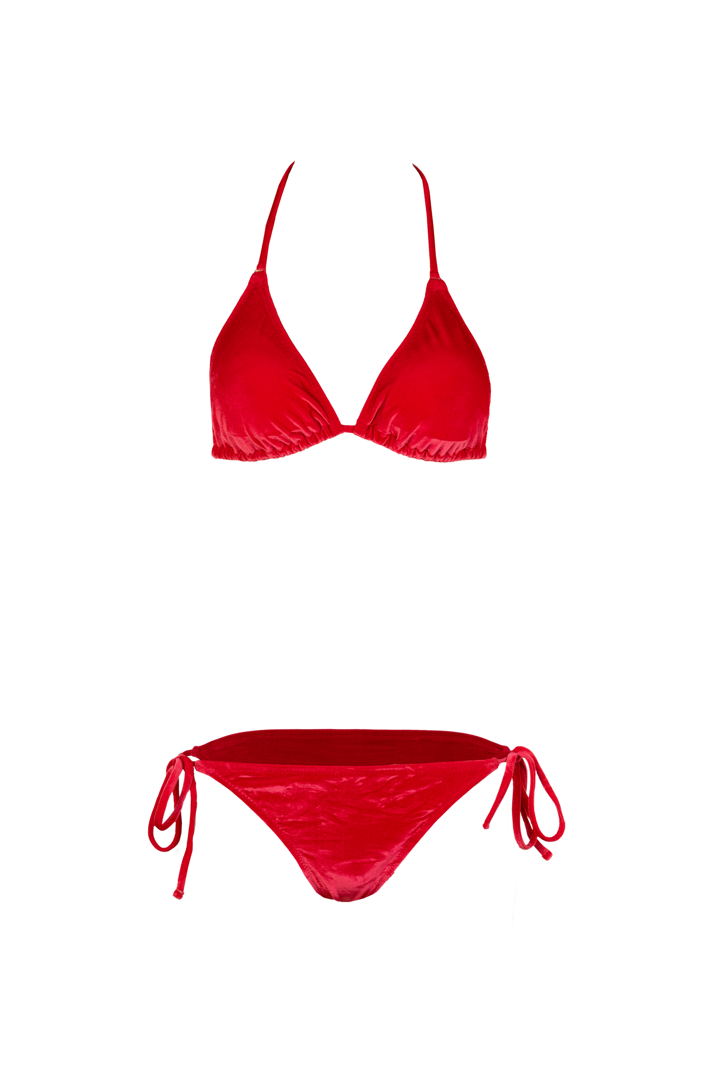 Bas de bikini réglable en velours rouge Aurora