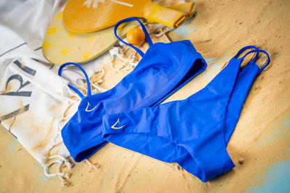 Haut de bikini brassière bleu écologique et sportif Sofia