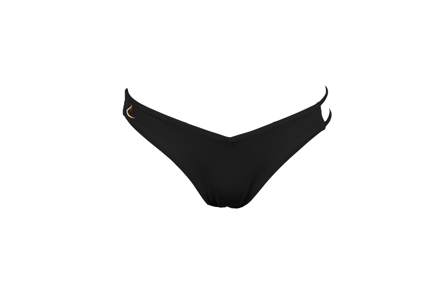 Black eco-friendly V-shaped bikini bottom Sofia