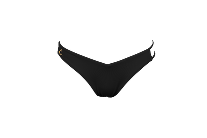 Black eco-friendly V-shaped bikini bottom Sofia