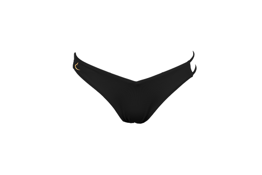 Black eco-friendly V-shaped bikini bottom Sofia