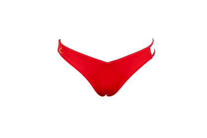 Red eco-friendly V-shaped bikini bottom Sofia