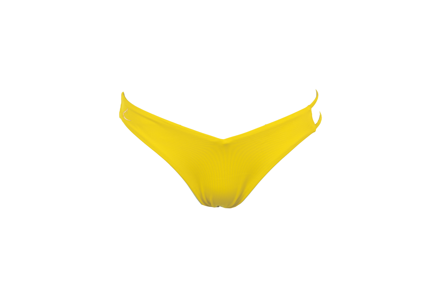 Bas de maillot de bain écologique jaune échancré Sofia