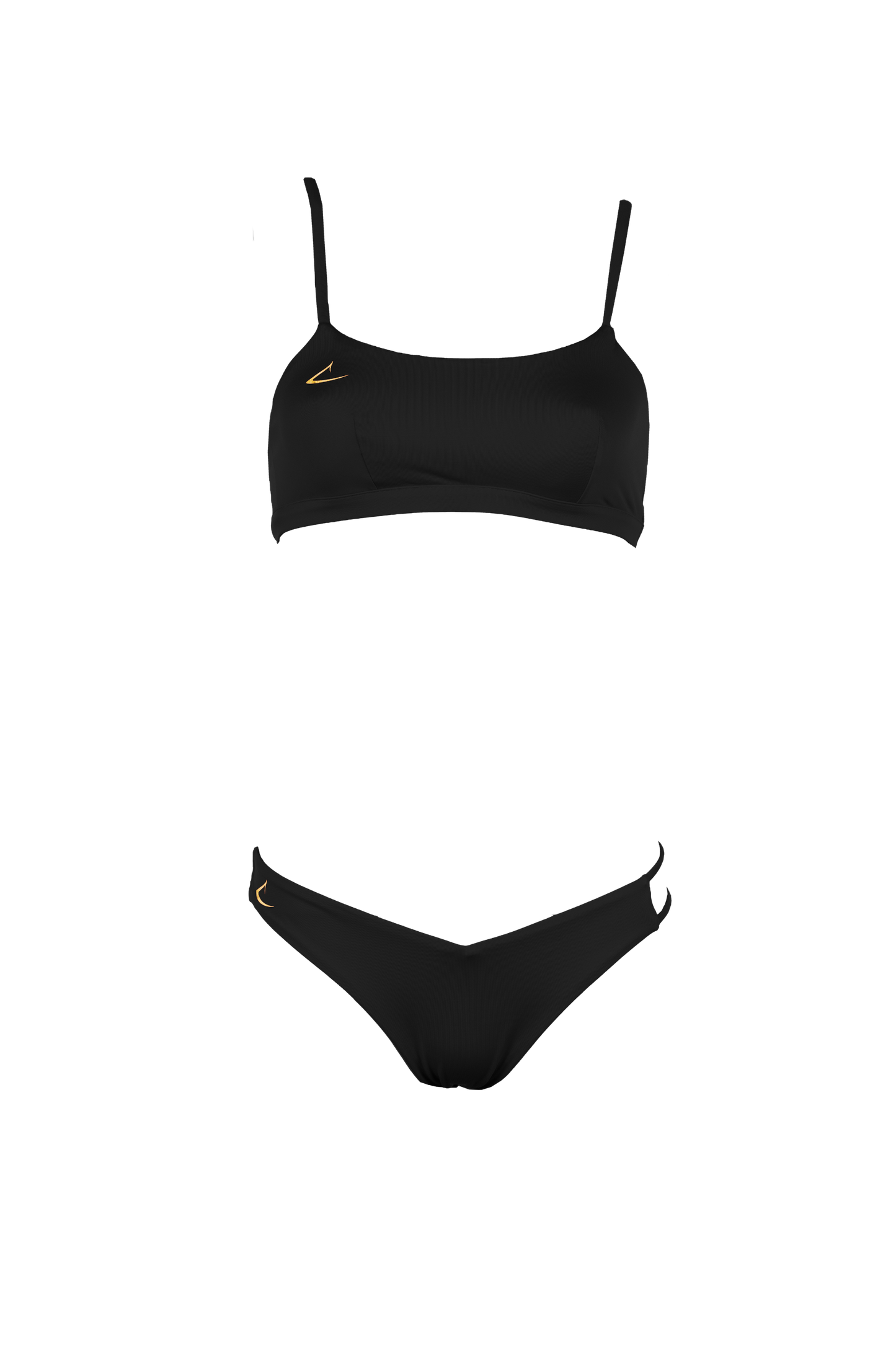 Black eco-friendly and sporty bralette bikini set Sofia