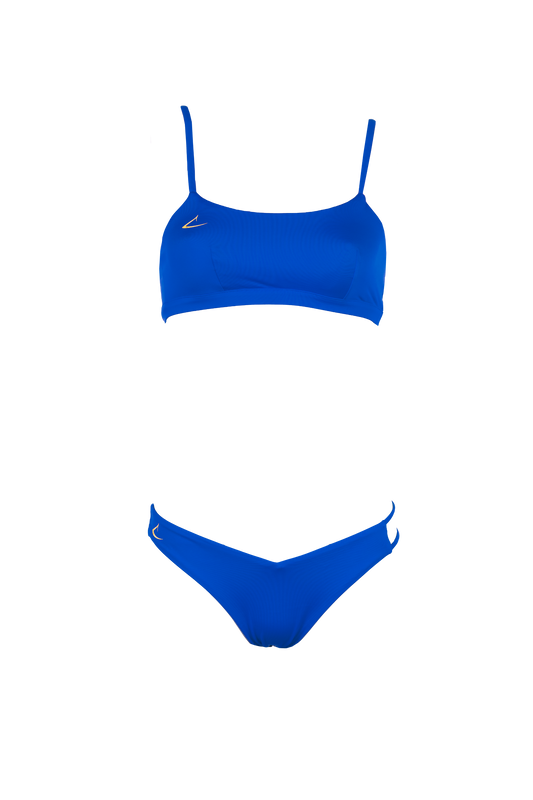 Ensemble bikini brassière bleu écologique et sportif Sofia