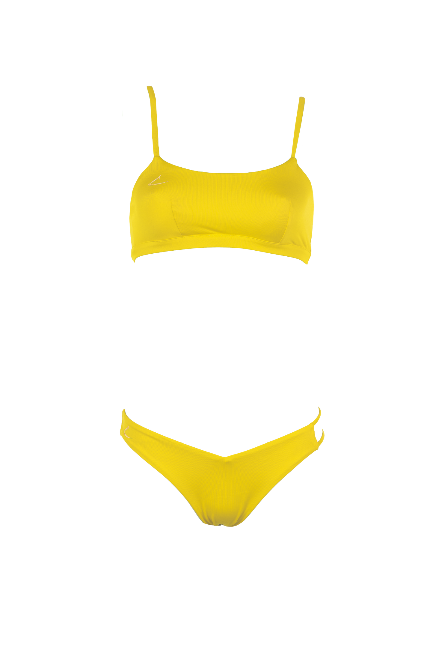 Bas de maillot de bain écologique jaune échancré Sofia