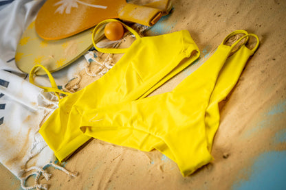 Ensemble bikini brassière jaune écologique et sportif Sofia