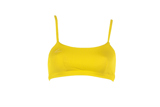 Haut de bikini brassière jaune écologique et sportif Sofia