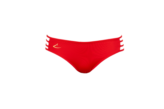 Bas de maillot de bain luxe écologique rouge Vittoria