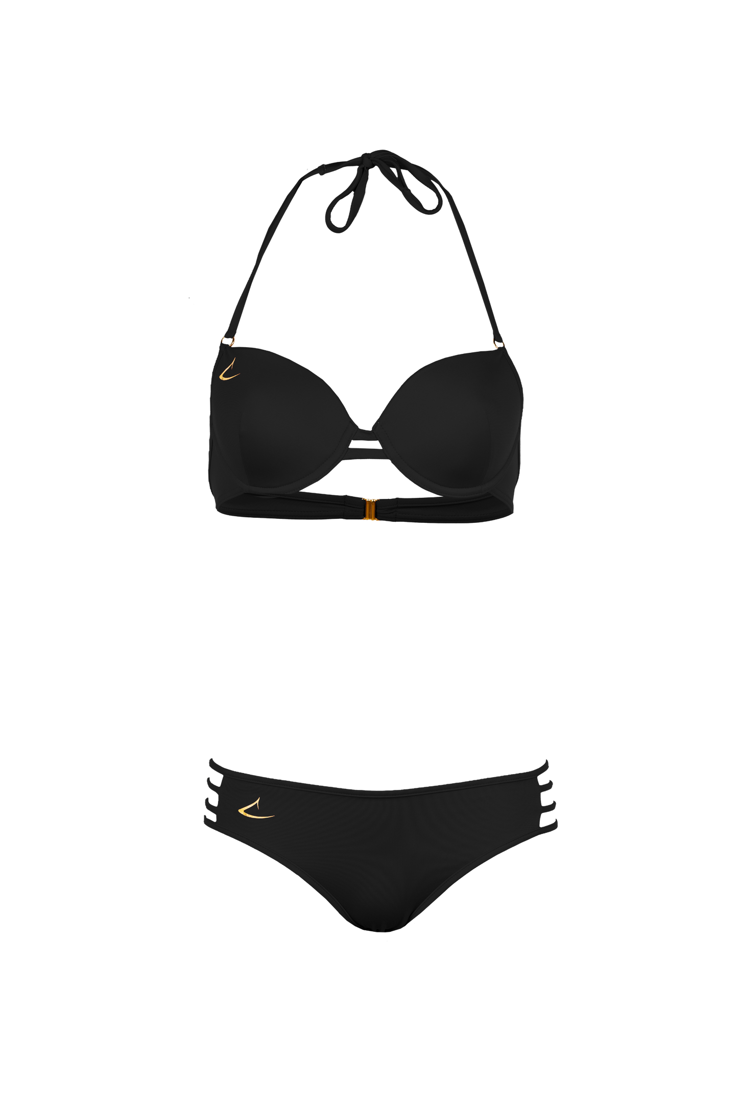 Bas de maillot de bain luxe écologique noir Vittoria