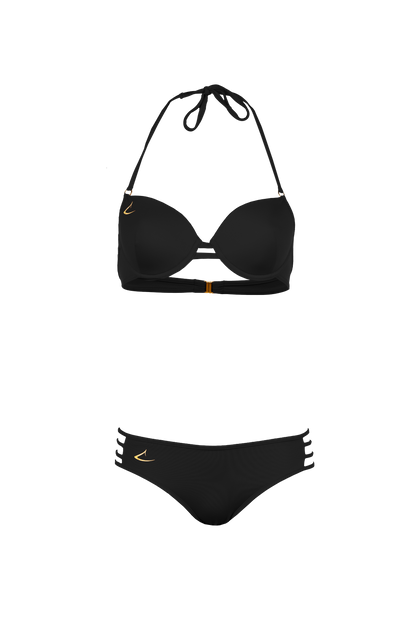 Haut de bikini luxe écologique noir Vittoria