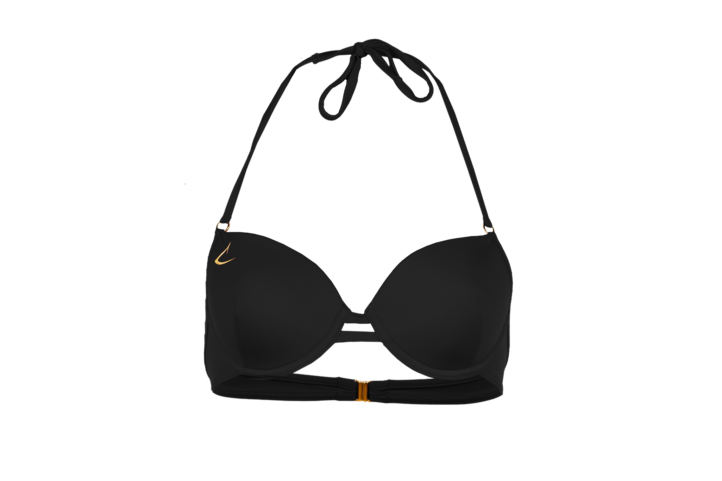 Black eco-friendly luxury bikini top Vittoria