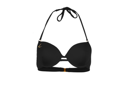 Black eco-friendly luxury bikini top Vittoria