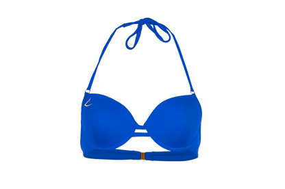 Blauwe ecologische luxe bikinitop Vittoria