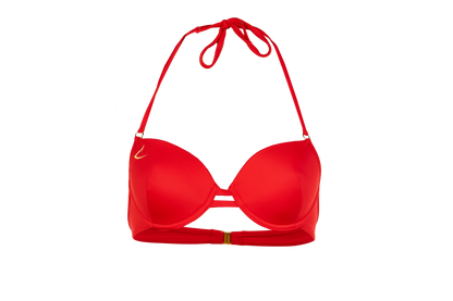 Haut de bikini luxe écologique rouge Vittoria